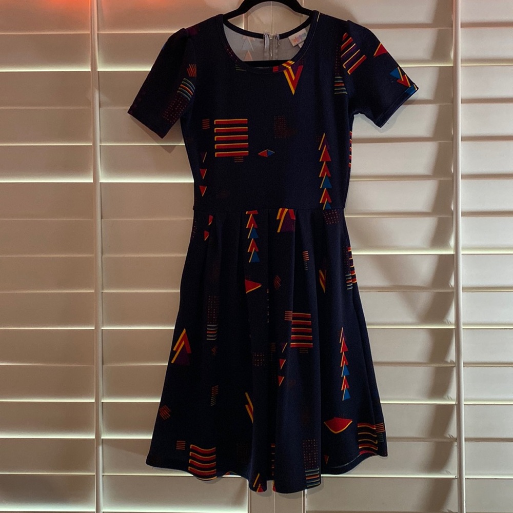 A-line geometric midi dress